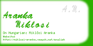 aranka miklosi business card